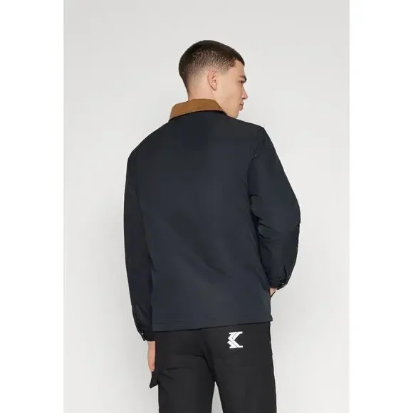 HOLLISTER Mens Black Barn Gorpcore Corduroy Collar Chore Softshell Jacket XL
